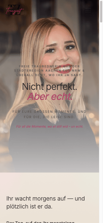 Website TrauZeit – Mobile-Ansicht