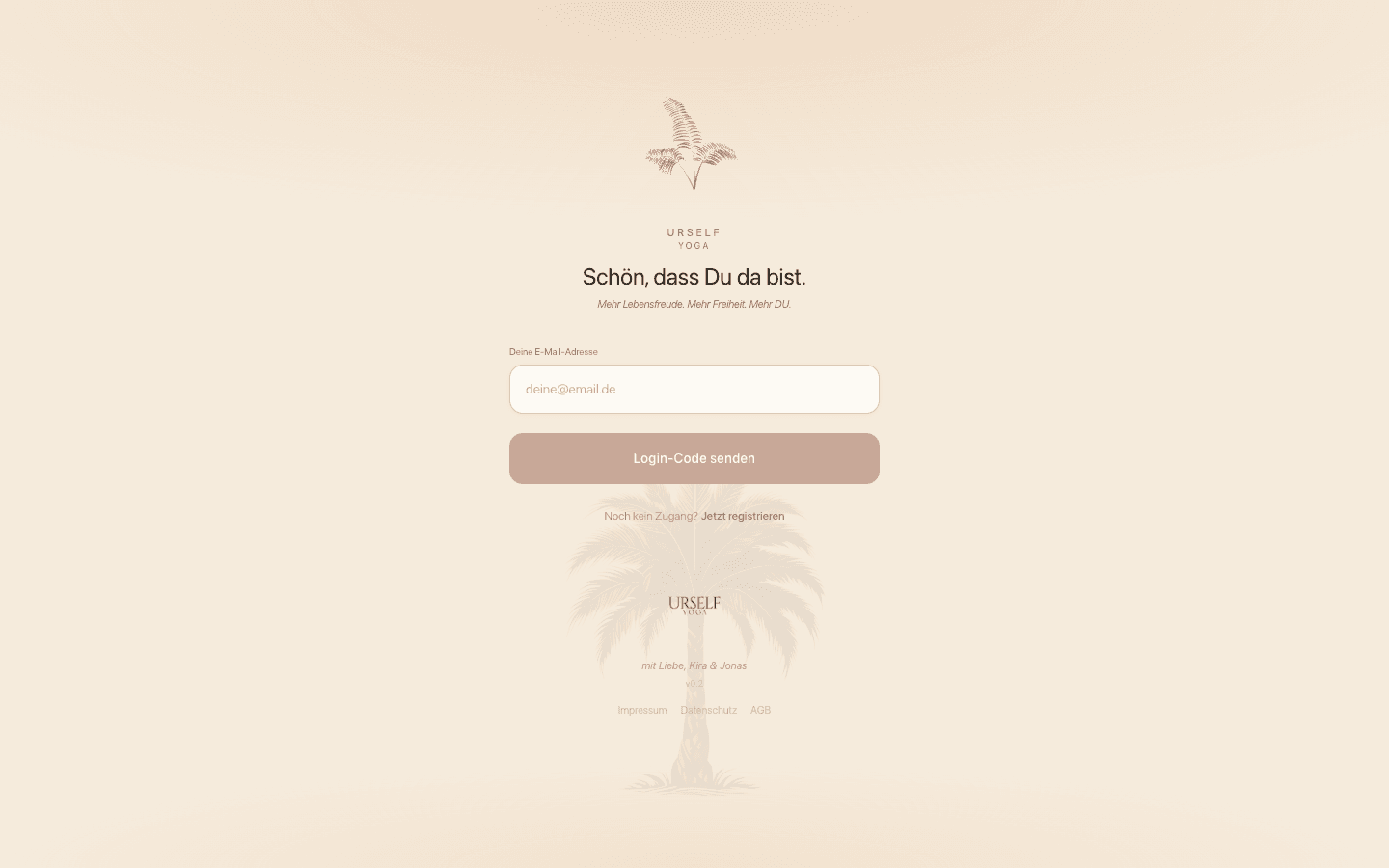Website URSELF Yoga – Desktop-Ansicht