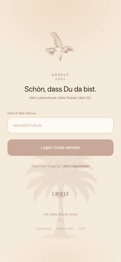 Website URSELF Yoga – Mobile-Ansicht